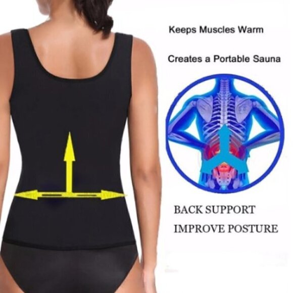 BODY SHAPER WAIST TRAINER SLIMMING SWEAT VEST - Picture 3 of 9